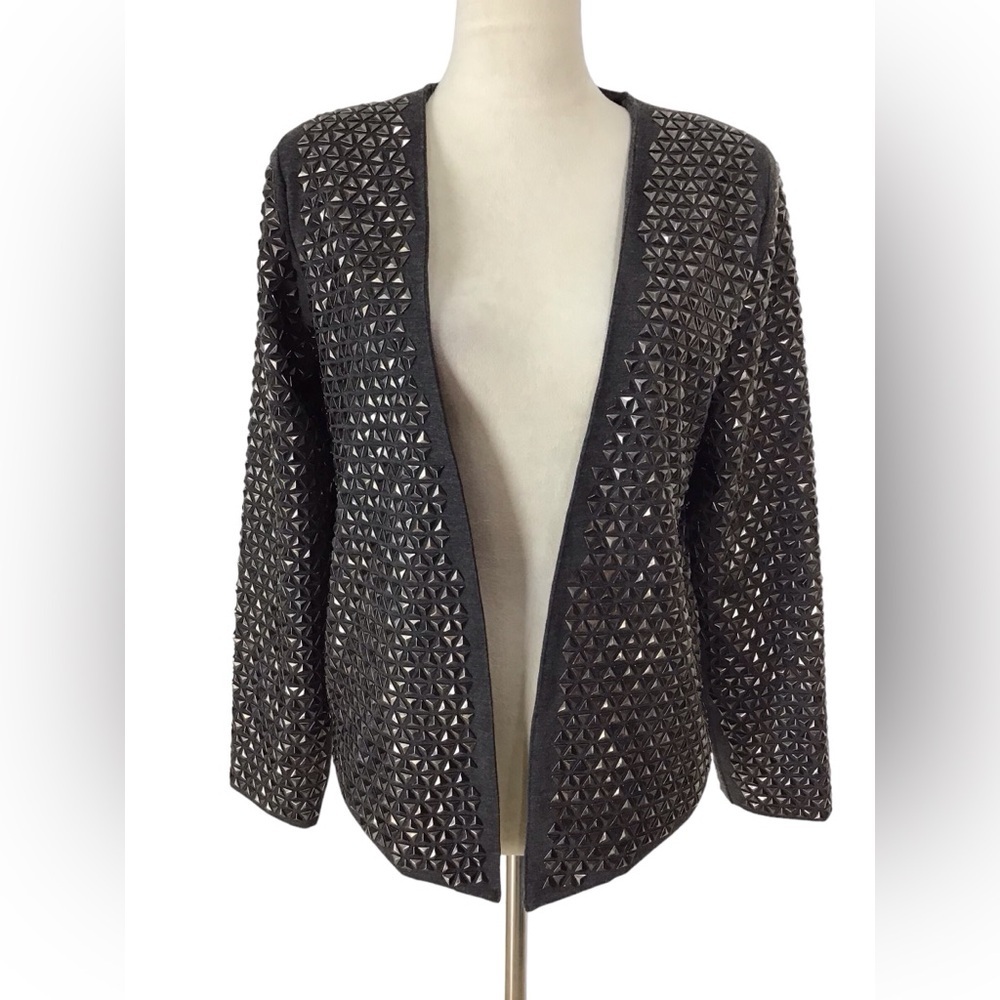 Zara Collection Special Edition Open Front Heavy Studded Blazer Size Med…
